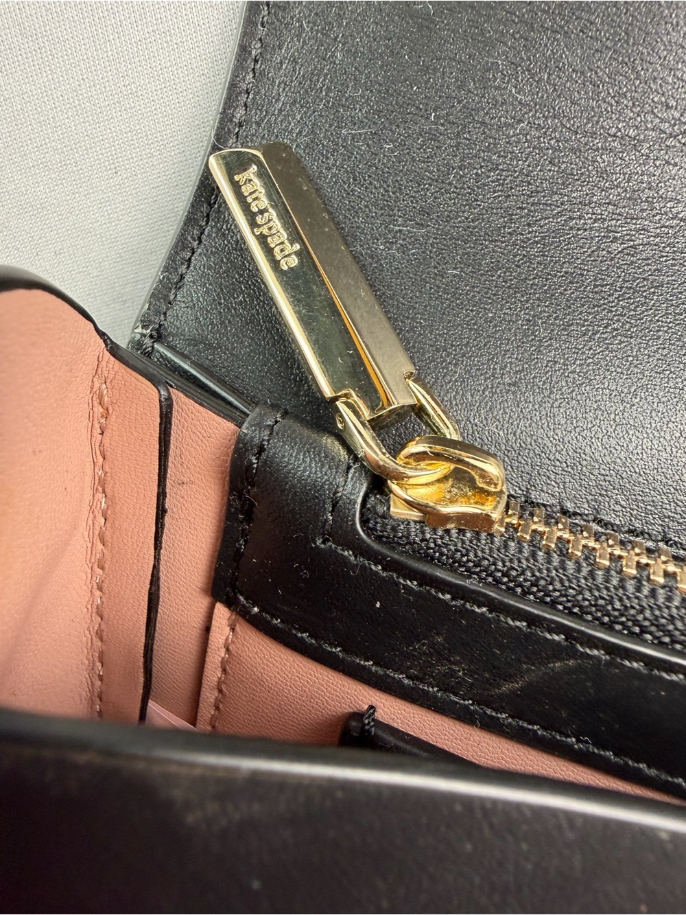 Kate Spade Nicola Bicolor Small Flap Shoulder crossbody bag black pink purse - Picture 8 of 10